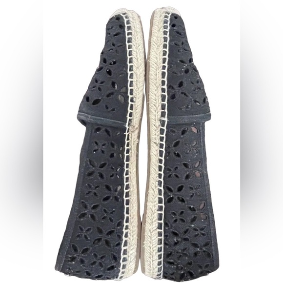 New Michael Kors Darci Black Eyelet Canvas Espadrilles Flat Shoe Slip On Sz 9.5 - Picture 7 of 13